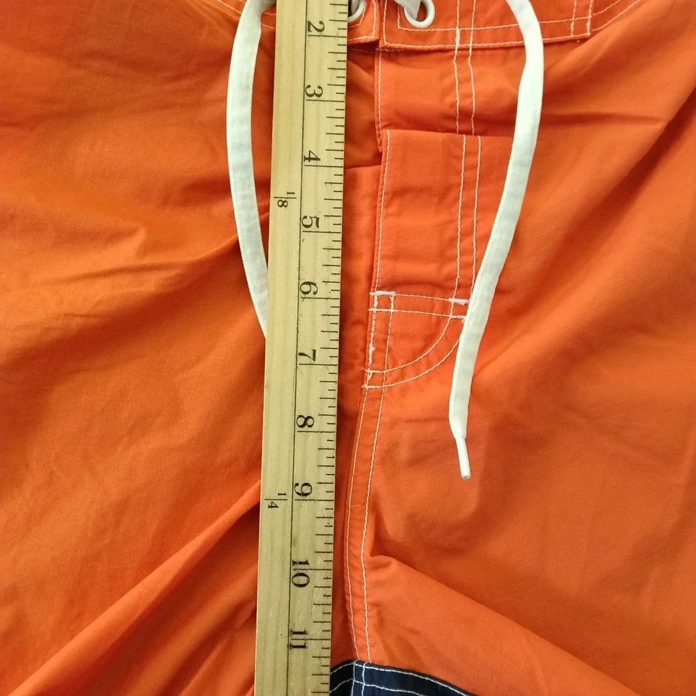 Polo Sport Ralph Lauren Mens Orange Navy Colorblock Board Shorts Swim Trunks 36